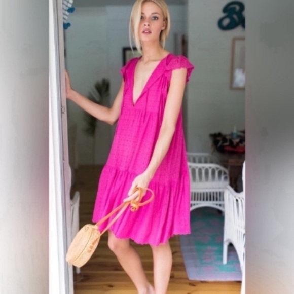 Emerson Fry Dresses & Skirts - Emerson Fry India Collection Dress Angel Mini in Pink Yarrow Eyelet